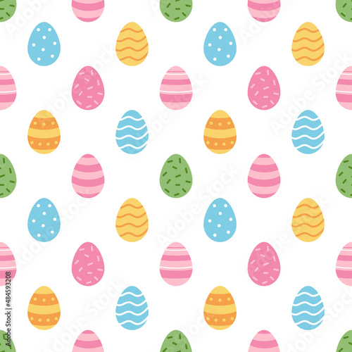 Vector seamless easter pattern. Cute background with easter eggs.
