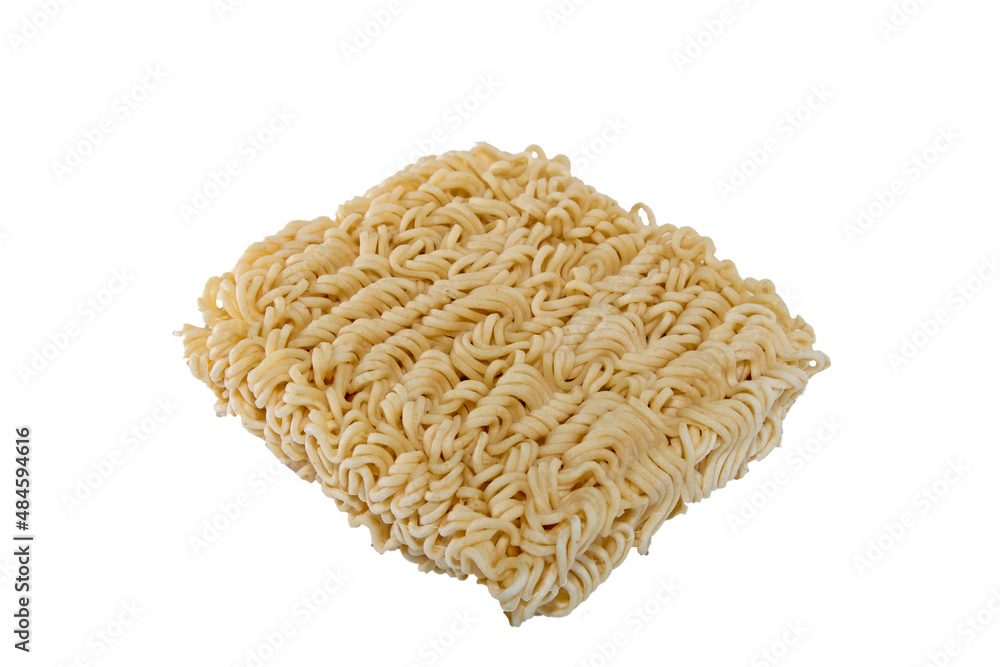 Dry instant noodles. Fast and cheap food. dry briquette. Isolation on white. Dry instant noodles. Fast and cheap food. dry briquette. Isolation on white.