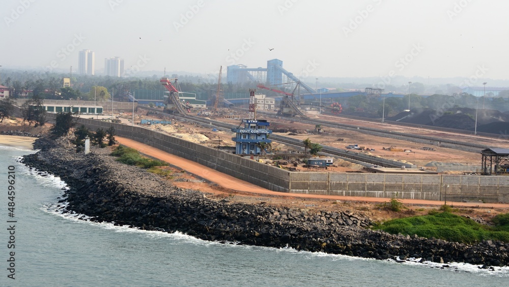Eine Großbaustelle in der Nähe des Hafens von New Mangalore Indien