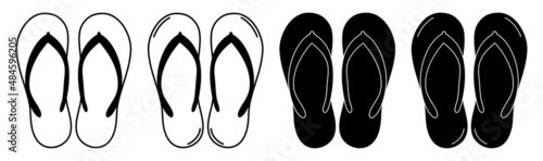 Slippers Icons Vector