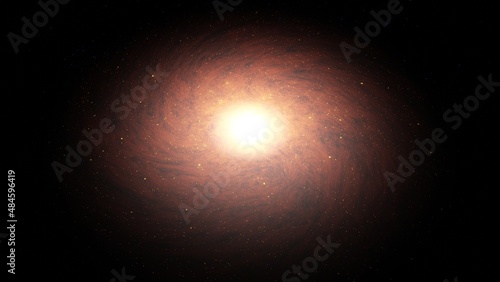 Galaxy. Abstract Space flight to nebula, 4K 3D outer space animation with flying star field in to flare light at center. Universe Space background. 3d rendering
