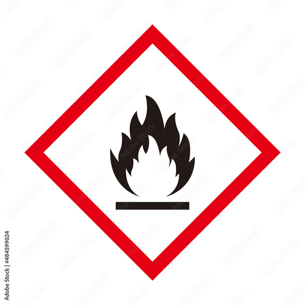 Flammable vector sign on white background Flammable vector sign on white background