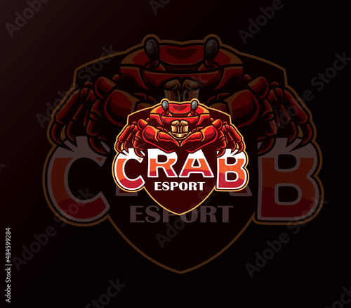 crab logo mascot vector. crab charter logo for e-Sports team
