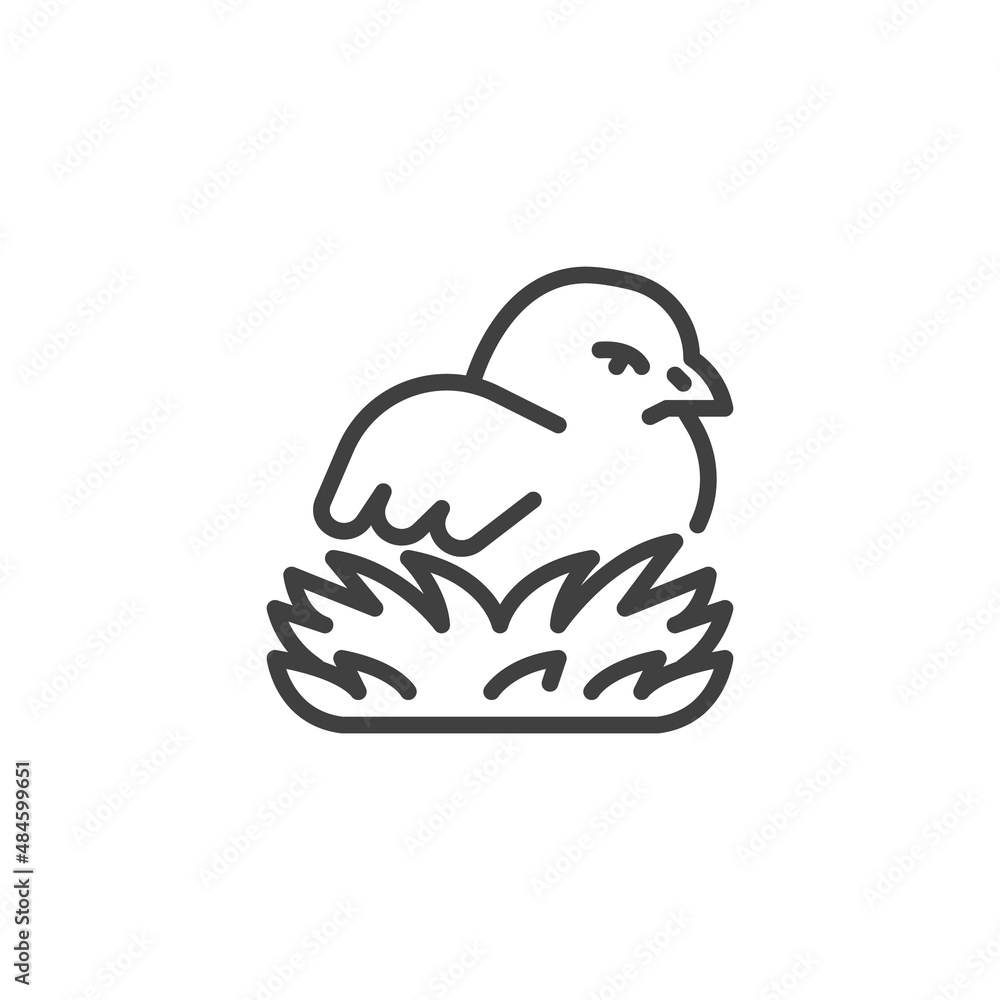 Happy Easter Chick line icon
