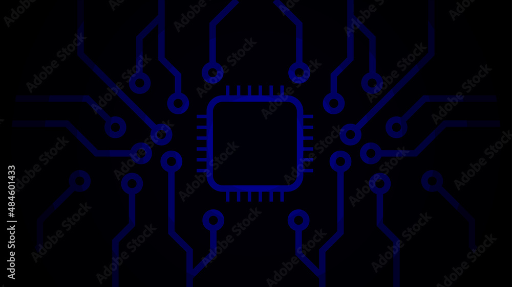 vector of central processing unit, CPU backround with circuit board of ...