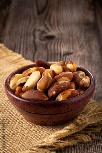 Brazilian nut on the table, known as "Castanha do Pará".