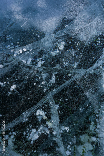 Lake Baikal in winter, snowy winter on the lake, landscape, deep lake in winter, Russia in winter