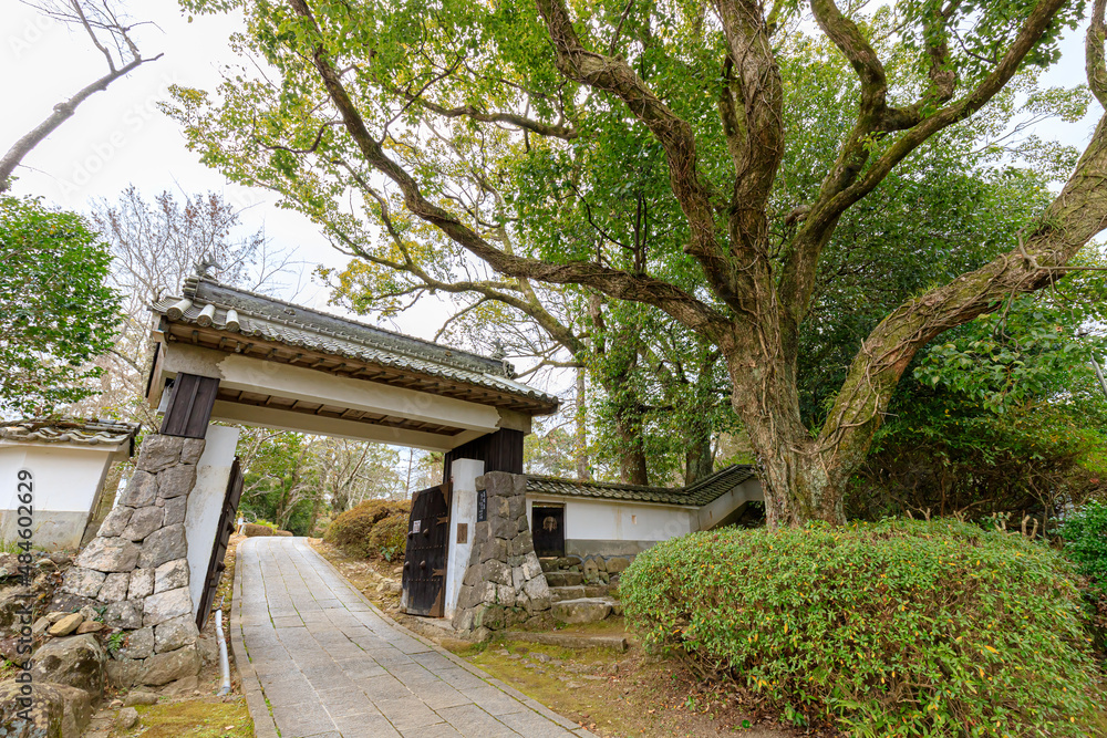 冬の杵築城 楼門 大分県杵築市 Kitsuki Castle in winter. Ooita-ken Kitsuki city 冬の杵築城 楼門 大分県杵築市 Kitsuki Castle in winter. Ooita-ken Kitsuki city