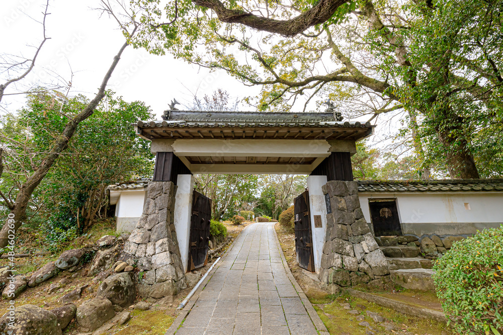 冬の杵築城 楼門 大分県杵築市 Kitsuki Castle in winter. Ooita-ken Kitsuki city 冬の杵築城 楼門 大分県杵築市 Kitsuki Castle in winter. Ooita-ken Kitsuki city