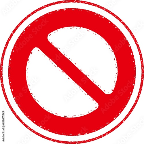 	手描き　ラフ　スケッチ　スタンプ　掠れ　交通・規制標識　車両通行止め　マーク　アイコン