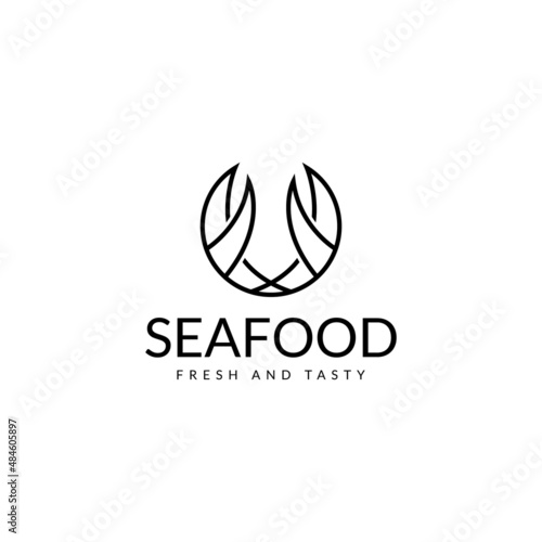 crawfish, lobster claw, seafood logo design