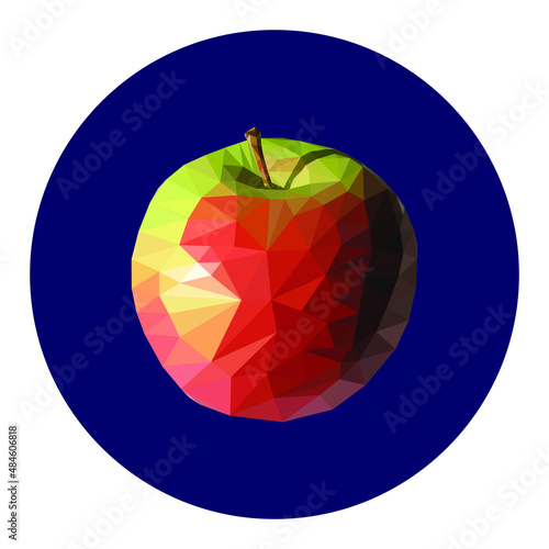 lowpoly vector illustration of a delicious apple