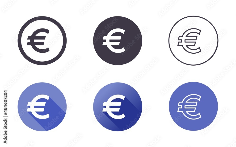 Euro Currency Symbol Icon Set Euro Currency Symbol Icon Set