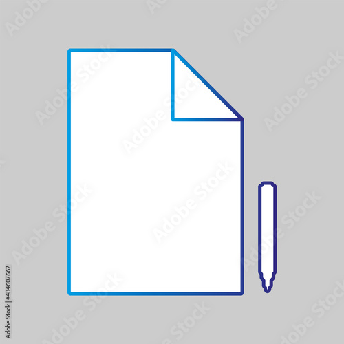 Icon A4 Letter Paper Pen Marker
