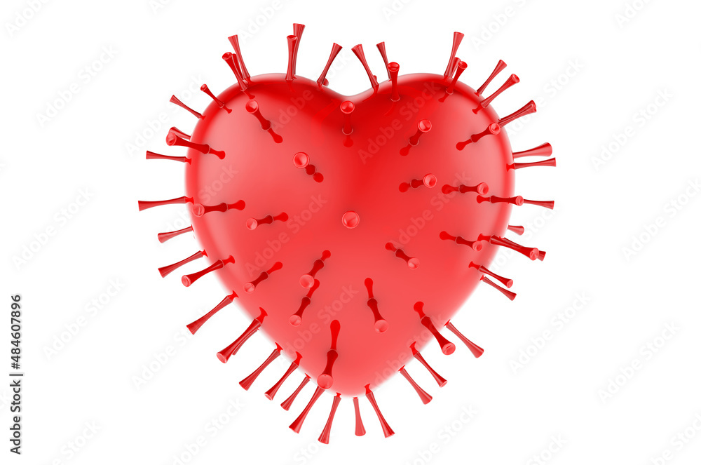 Heart as virus, 3D rendering Heart as virus, 3D rendering