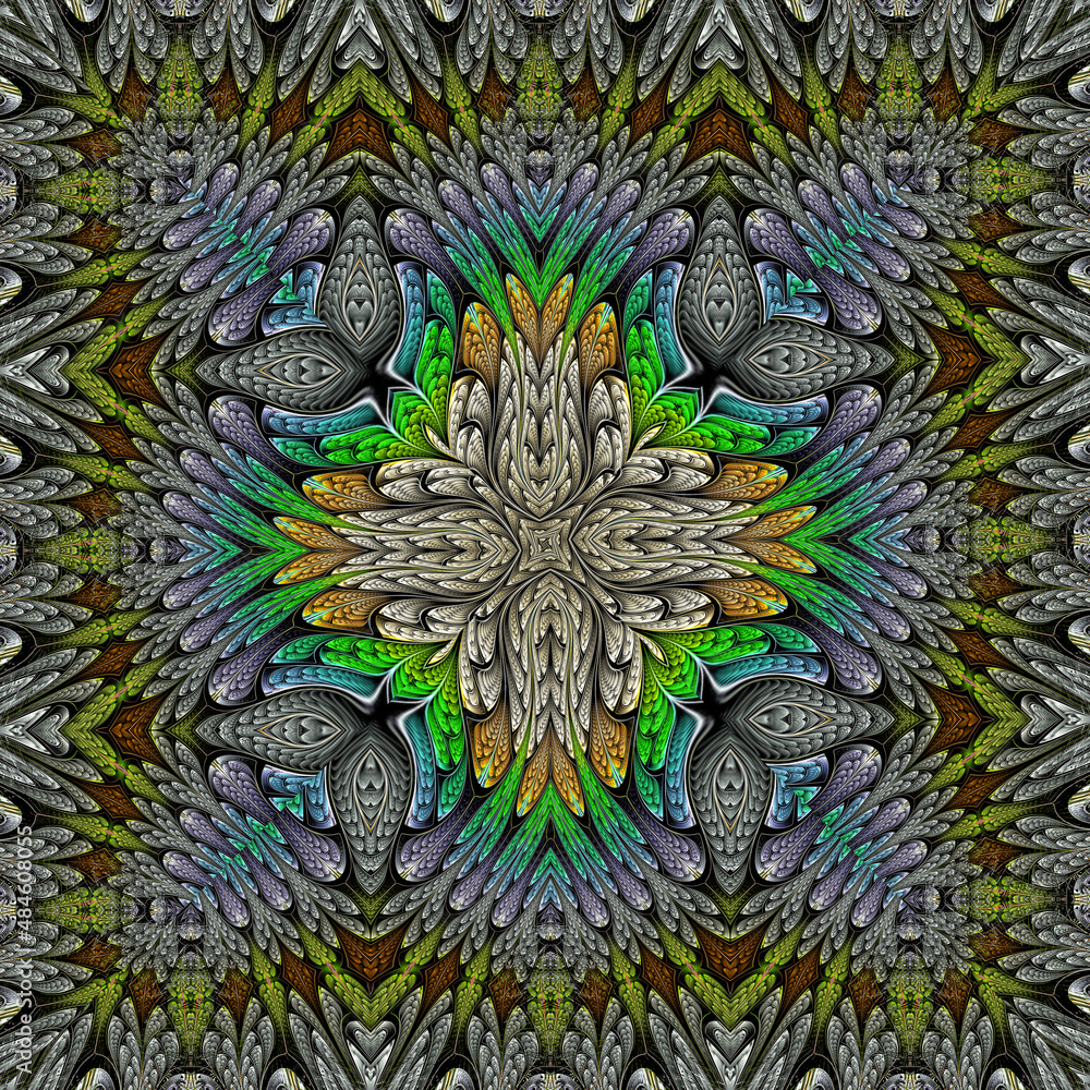 Fototapeta premium 3d effect - abstract geometric fractal pattern