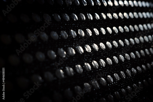 Abstract black grid polka dot background
