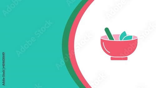 4k video of cartoon healthy food in a bowl. photo