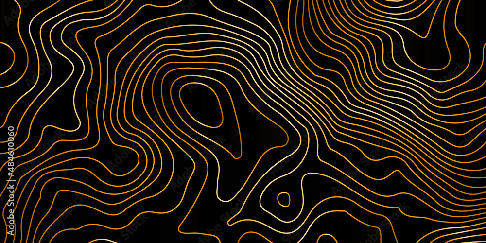 Topography relief, Vector illustration of heights map topographic backdrop, Background of the topographic map. Topographic map lines, contour background. wood grain texture. Dense lines. 