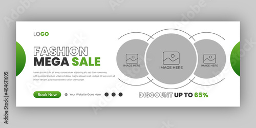 Fashion sale social media facebook cover design template