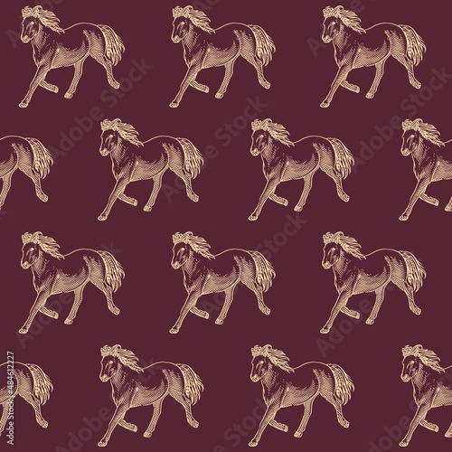 Animal horses seamless pattern texture