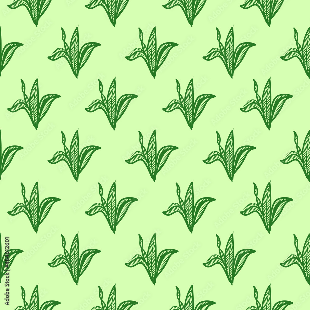Botanical floral leaves seamless pattern. Floral pattern, Green leaves Botanical floral leaves seamless pattern. Floral pattern, Green leaves
