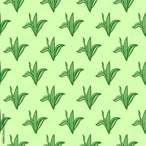 Botanical floral leaves seamless pattern. Floral pattern  Green leaves