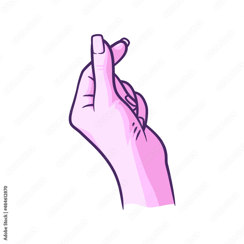 Hand with fingers in heart shape. Korean love sign Hand with fingers in heart shape. Korean love sign