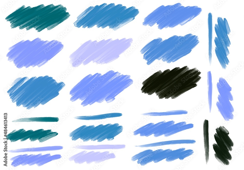 Obraz premium Set with paint markers stripes for magazines and cards and hobbies and notebooks and stickers and kids