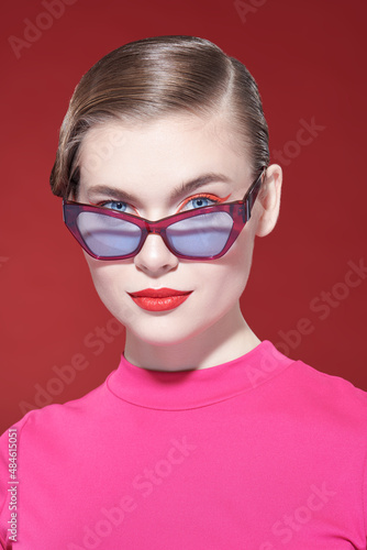 model in elegant glasses