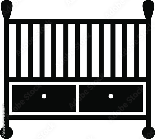 Baby Cot Glyph Icon