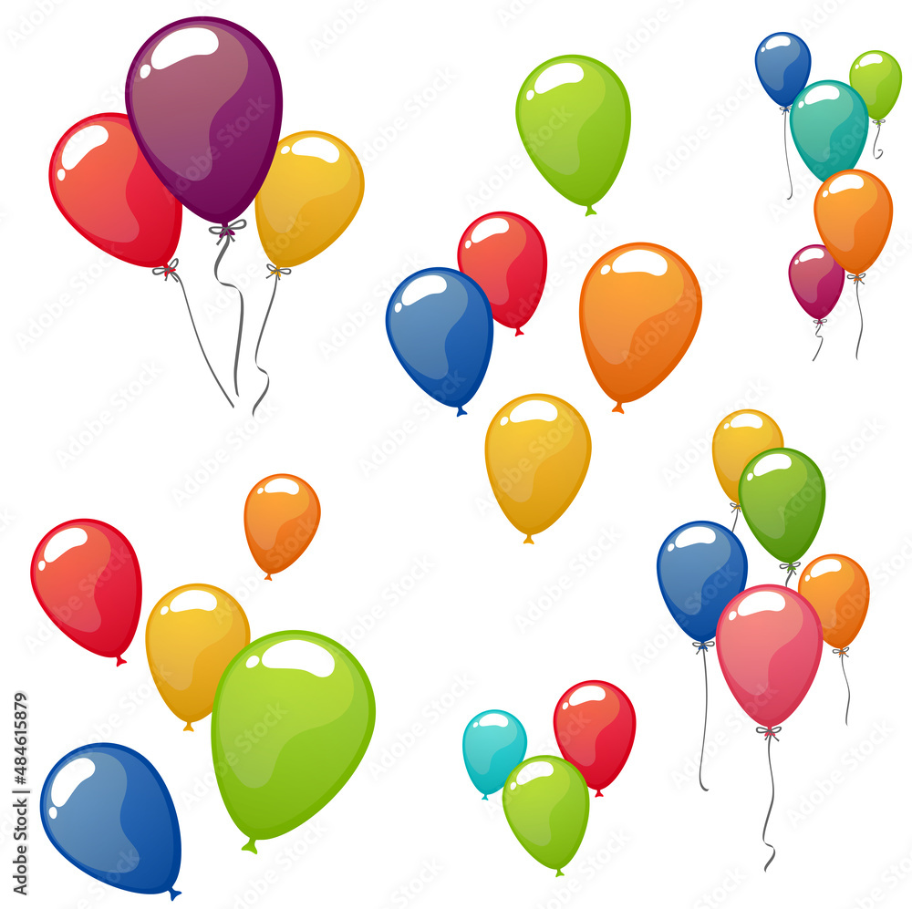 colored flying party balloons collection