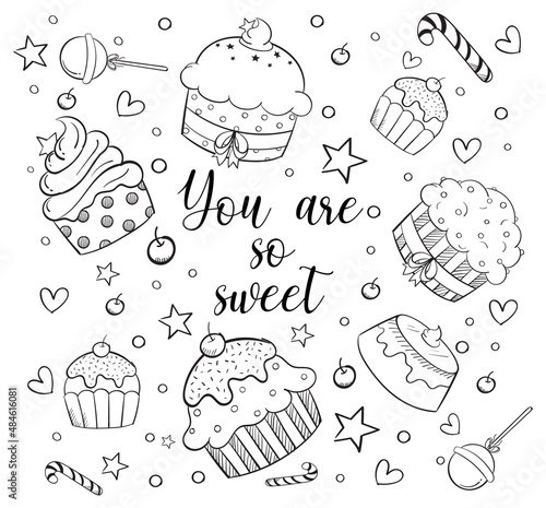 Hand drawn doodle icons set