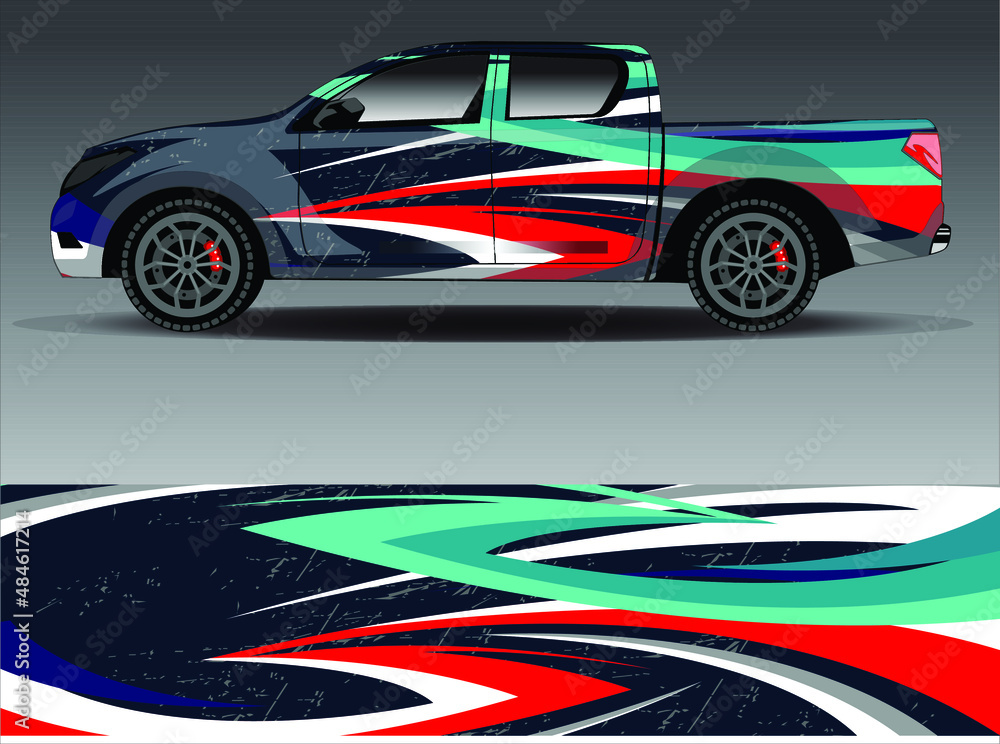 Modern abstract background for car wrap branding and automobile sticker decals livery