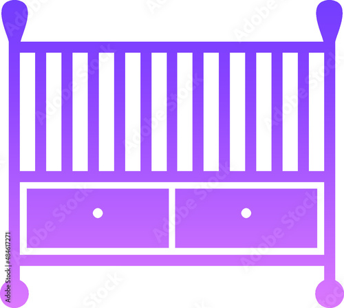 Baby Cot Glyph Gradient icon