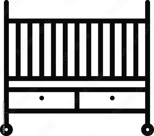 Baby Cot Line icon