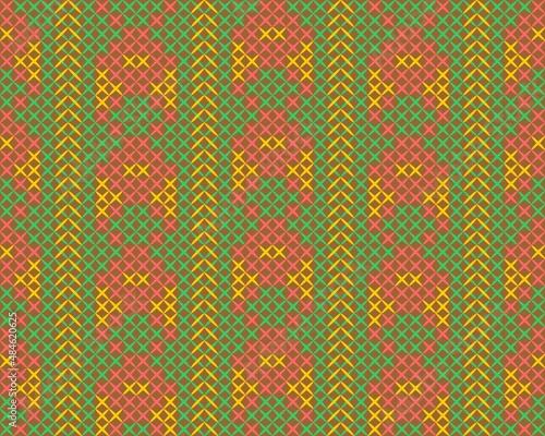Seamless bright background with beautiful multicoloured ornament. Vector design.