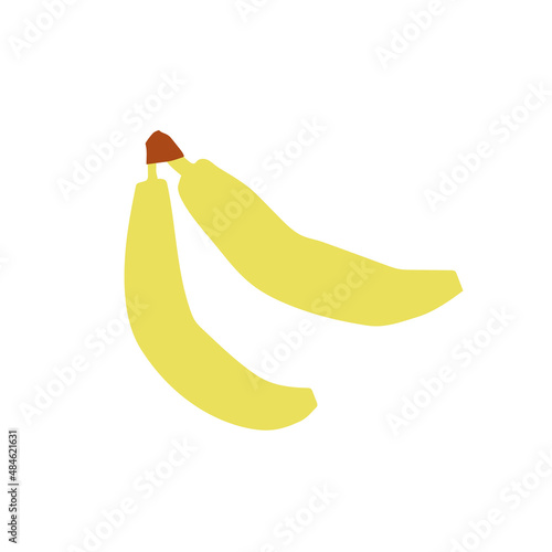Banana. Cutouts fruit. Shape colored cardboard or paper. Funny childish applique