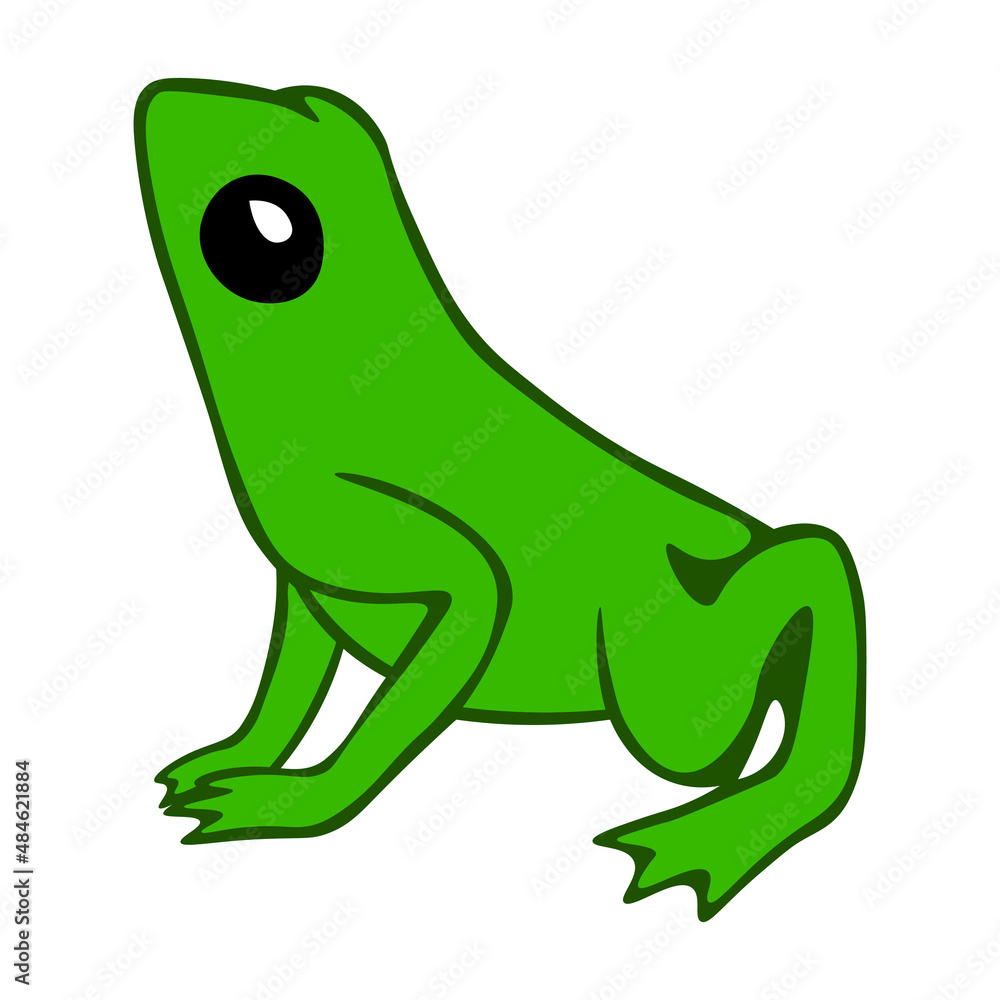 Naklejka premium The frog sits cartoon cute animal illustration