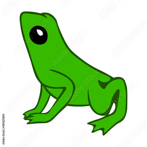 The frog sits cartoon cute animal illustration