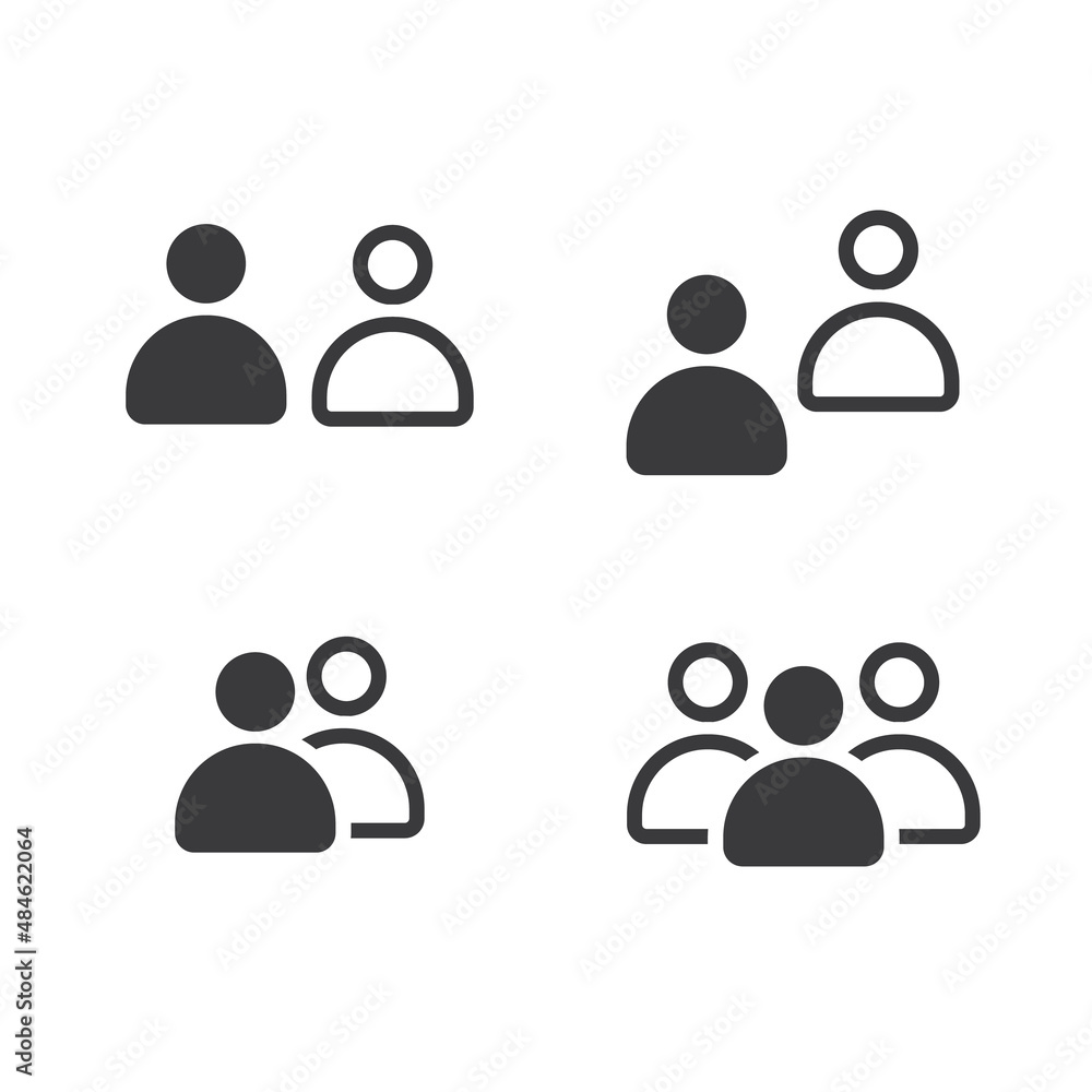 A group of two and three people, a symbol of working together. A group of two and three people, a symbol of working together.