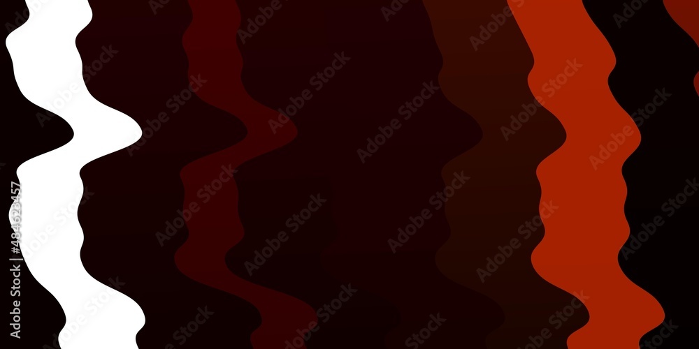 Dark Orange vector backdrop with curves.