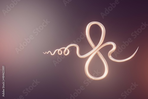 Happy International Women's Day background. Banner with elements 8 number 3D rendering. Symbol of the spring of March, greeting card.