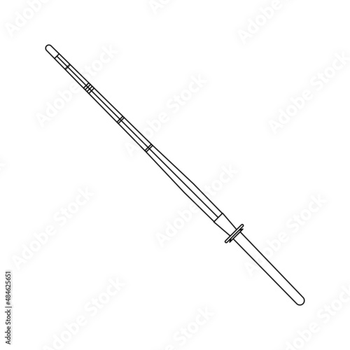 Kendo Shinai Outline Icon Illustration on White Background