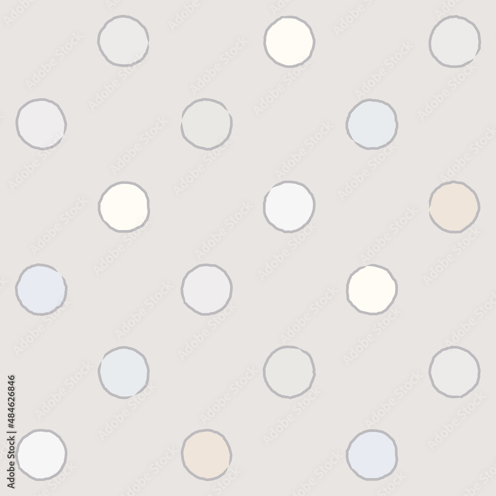 Seamless vector colorful polka dots pattern in pastel colors