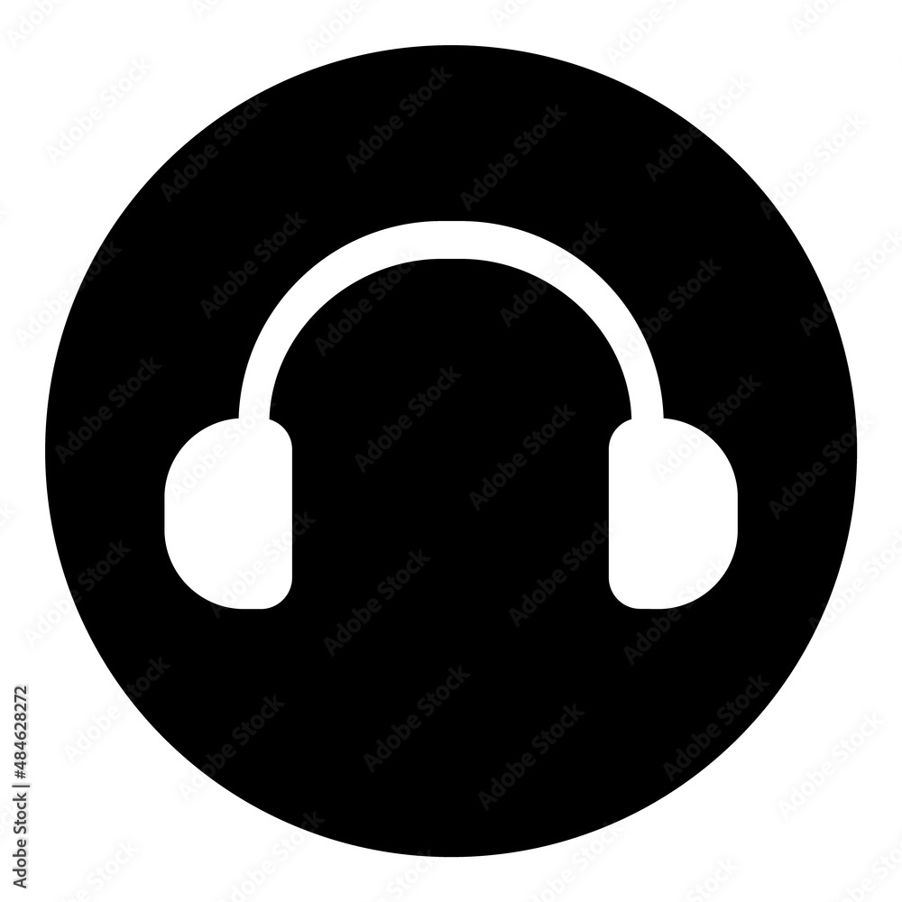 Headphones Flat Icon Isolated On White Background Headphones Flat Icon Isolated On White Background