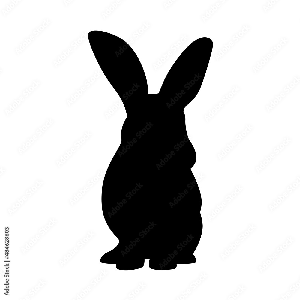 Silhouette rabbit on white background. Pets, farm and wildlife animals collection. Icon vector illustration. Silhouette rabbit on white background. Pets, farm and wildlife animals collection. Icon vector illustration.
