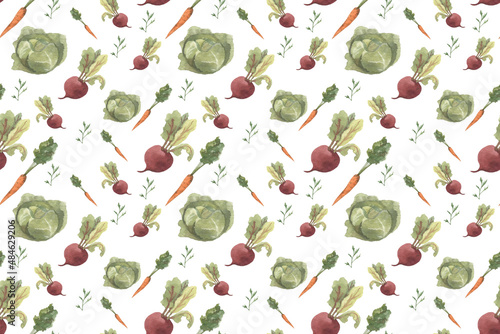 Seamless pattern with vegetables.