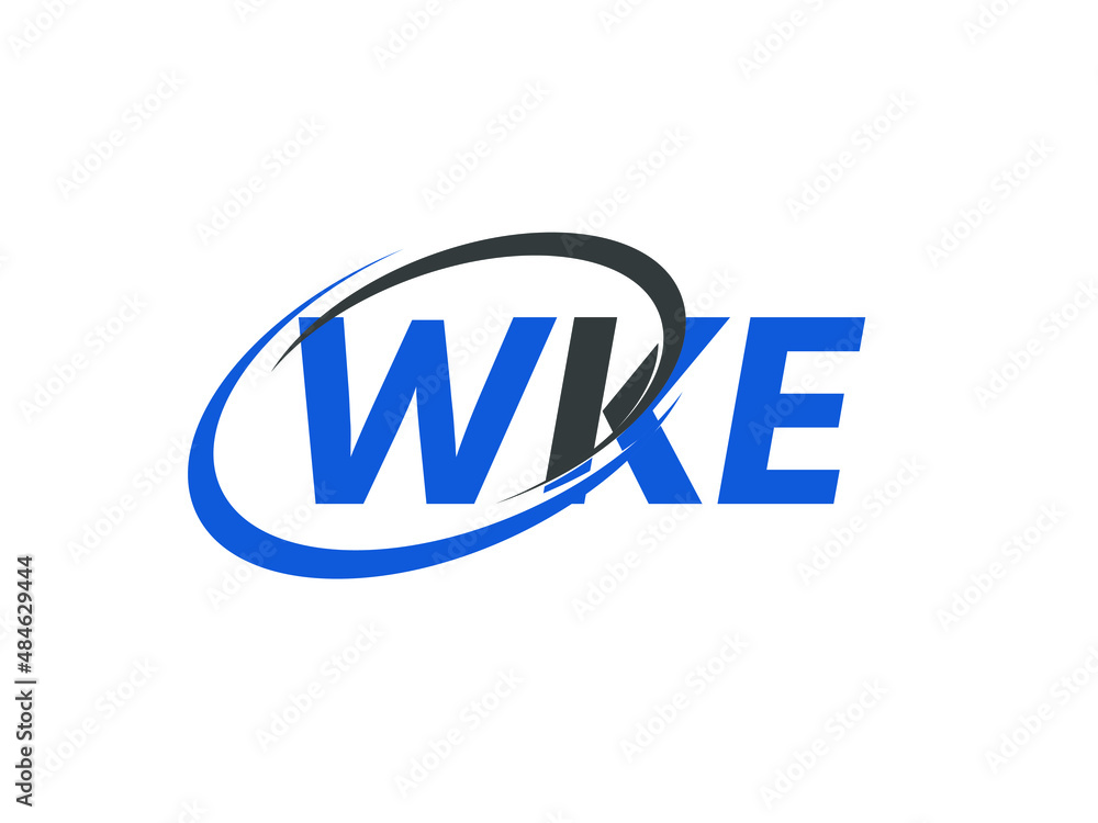 WKE letter creative modern elegant swoosh logo design WKE letter creative modern elegant swoosh logo design