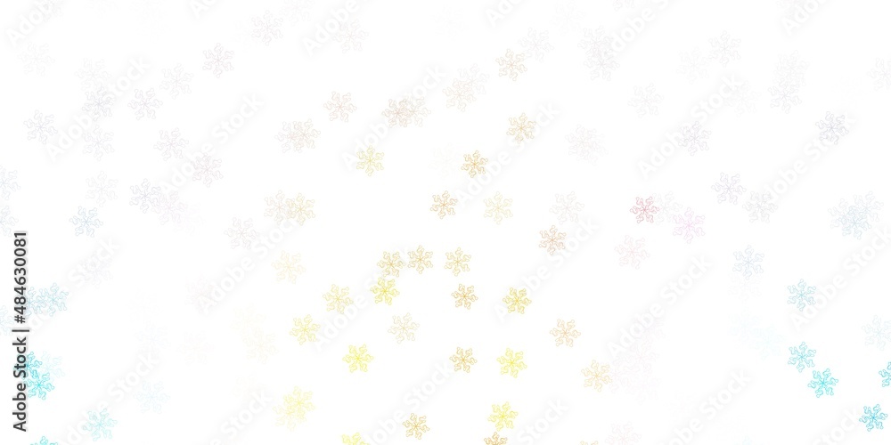 Light blue, yellow vector doodle pattern with flowers. Light blue, yellow vector doodle pattern with flowers.